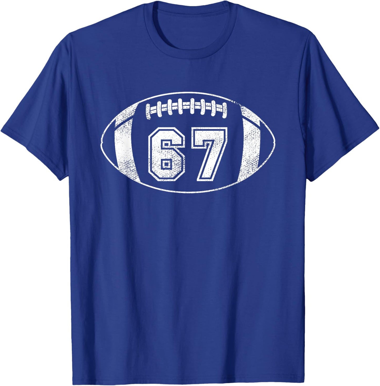 Football Player #67 Football Mom Dad Jersey 67 Varsity Team T-Shirt - T-Shirt | Royal