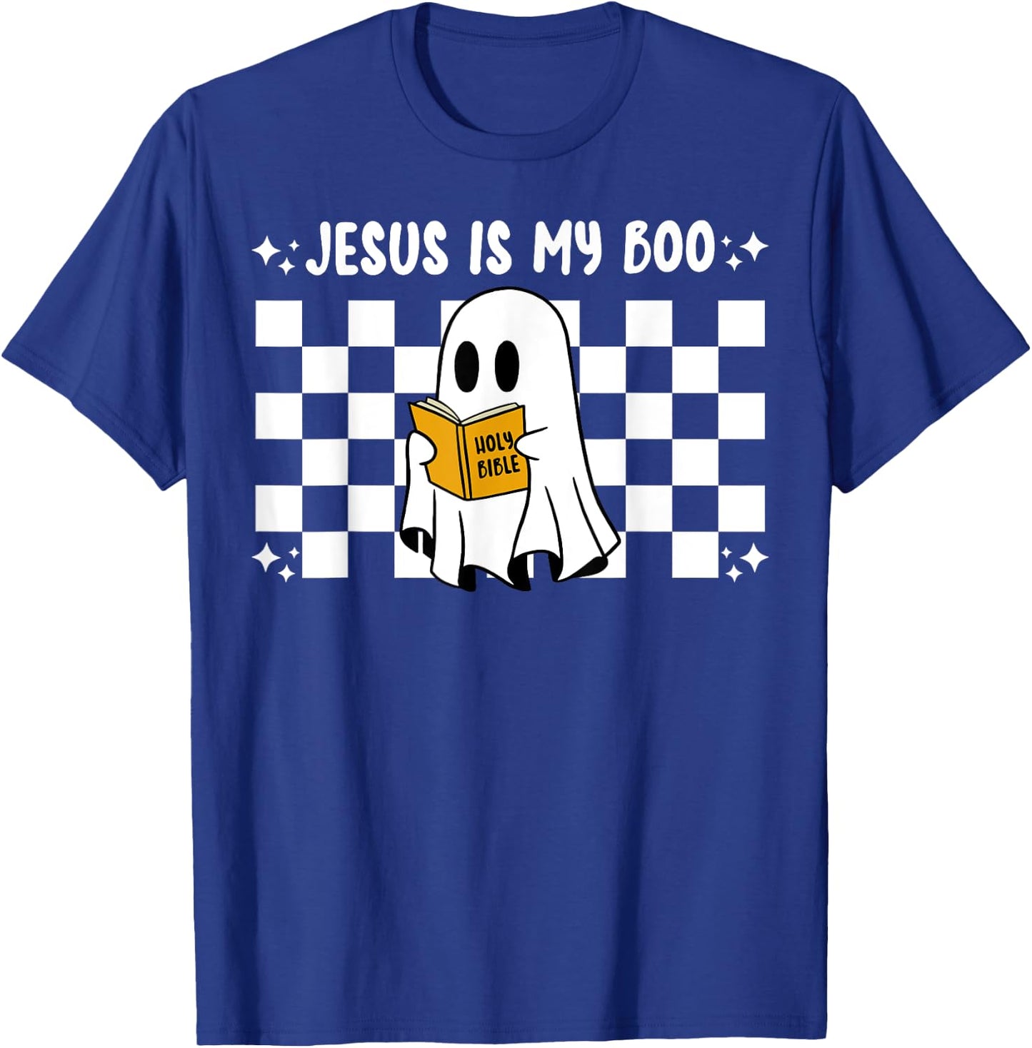 Retro Jesus Is My Boo Ghost Faith Christian Halloween T-Shirt - T-Shirt | Royal