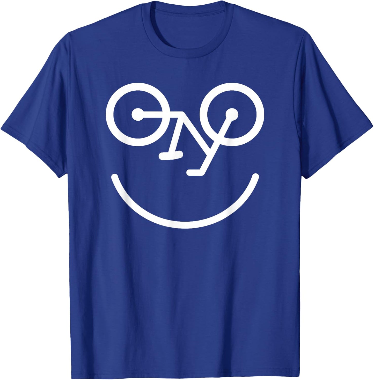 Funny Bicycle Face - Smile Glasses Reversed Smiling Bike T-Shirt - T-Shirt | Royal