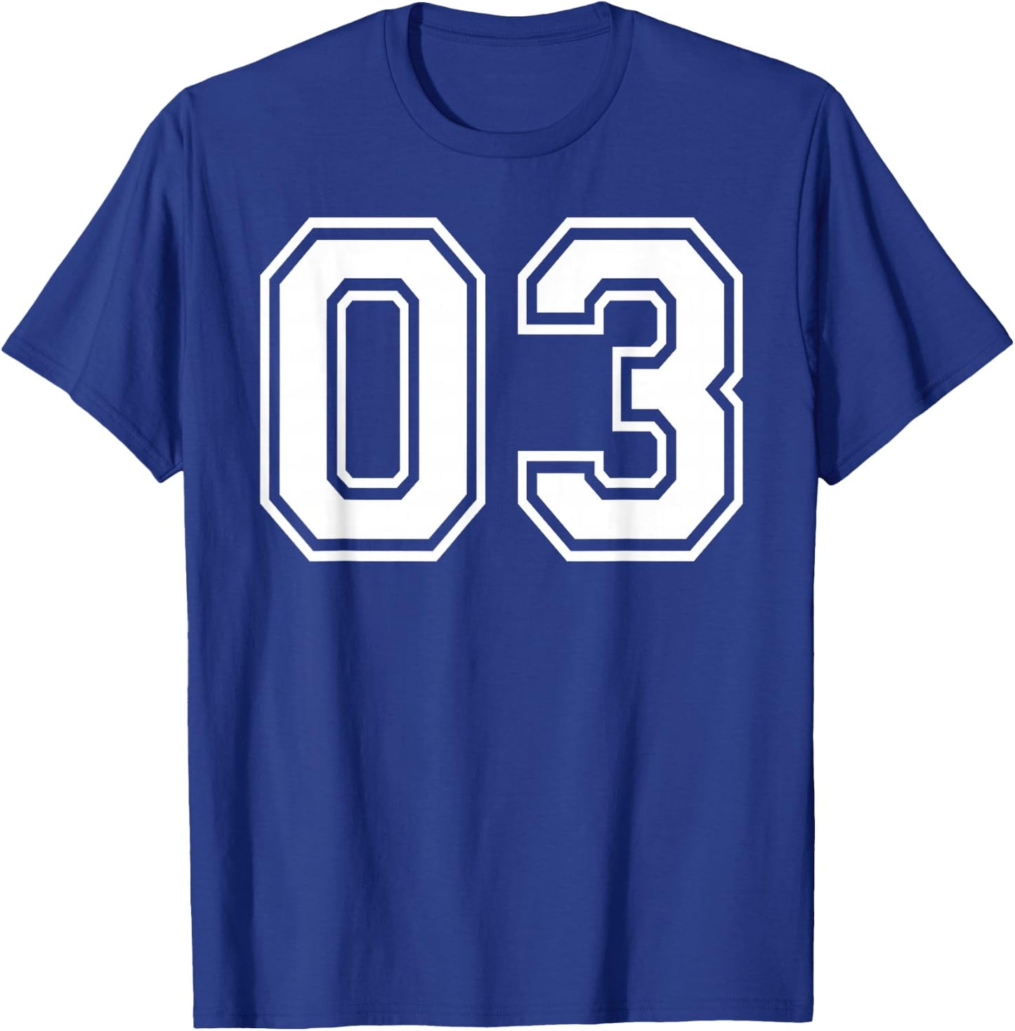 03 Number Three Team Sports Graphic Design Matching Varsity T-Shirt - T-Shirt | Royal