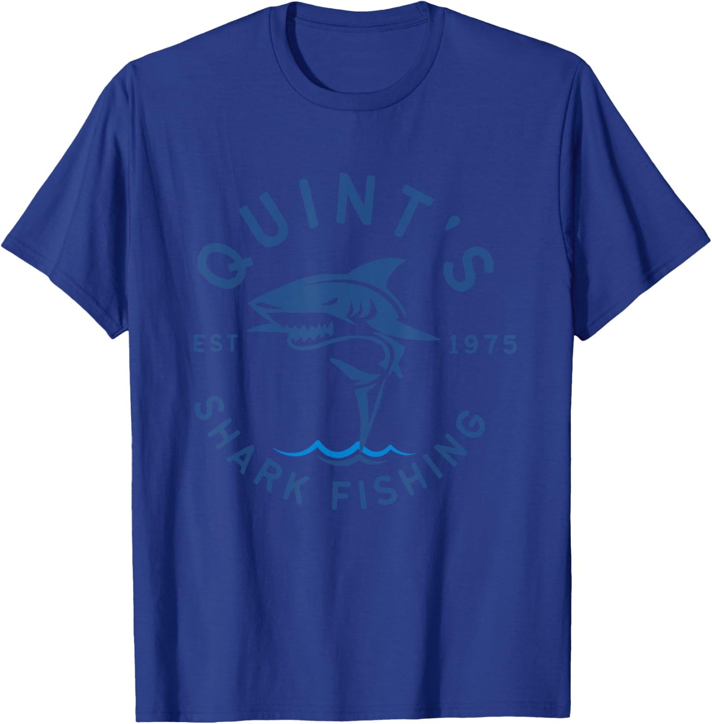 Vintage Quint's Shark Fishing 1975 Retro T-Shirt - T-Shirt | Royal