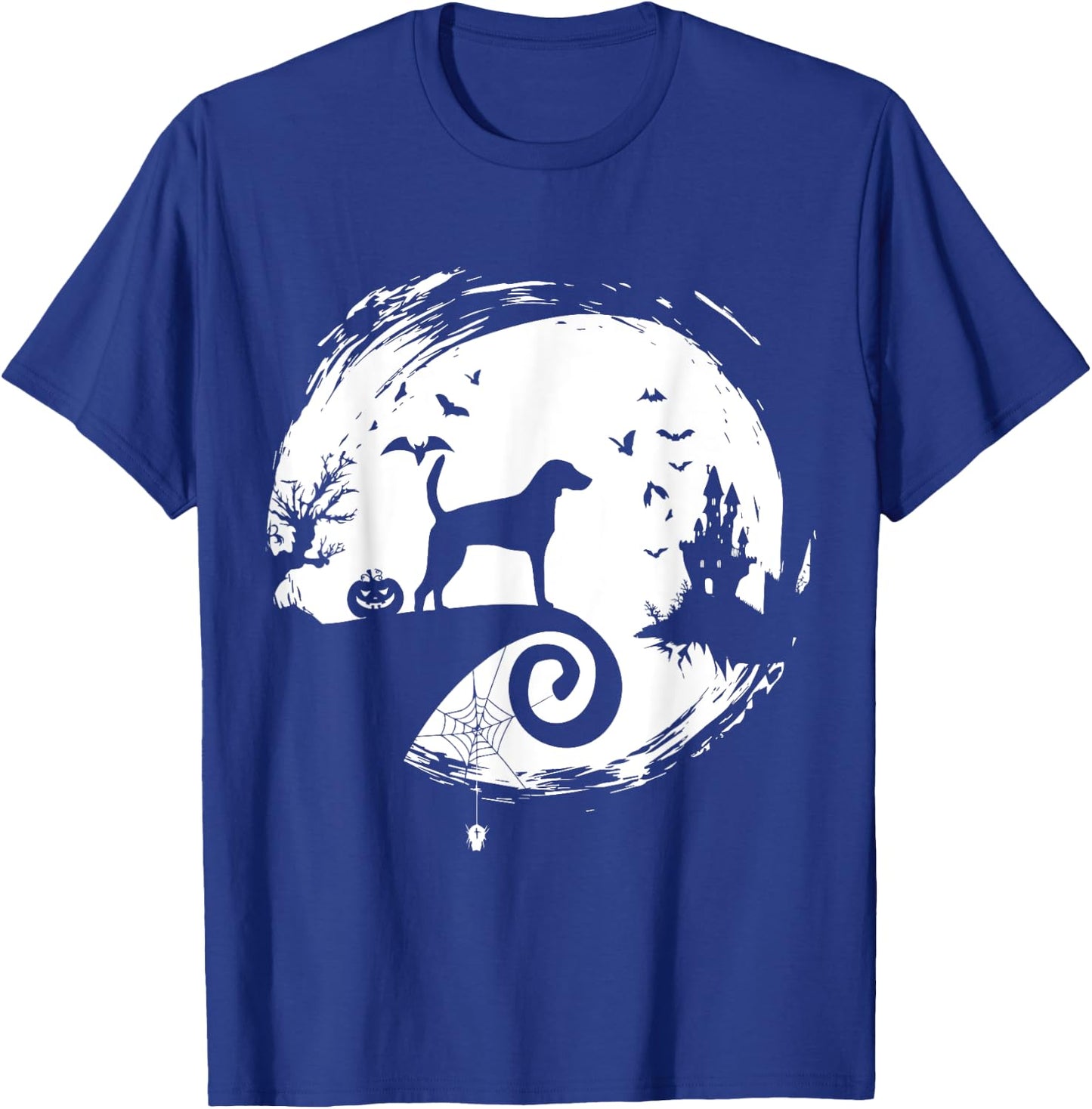 American Foxhound Halloween Costume Moon Silhouette T-Shirt - T-Shirt | Royal
