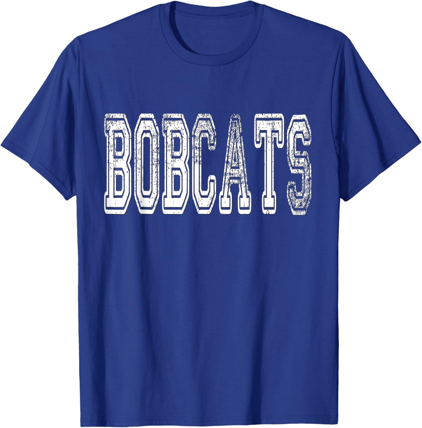 Bobcats Mascot Distressed Vintage School Sports Name Fans T-Shirt - T-Shirt | Royal
