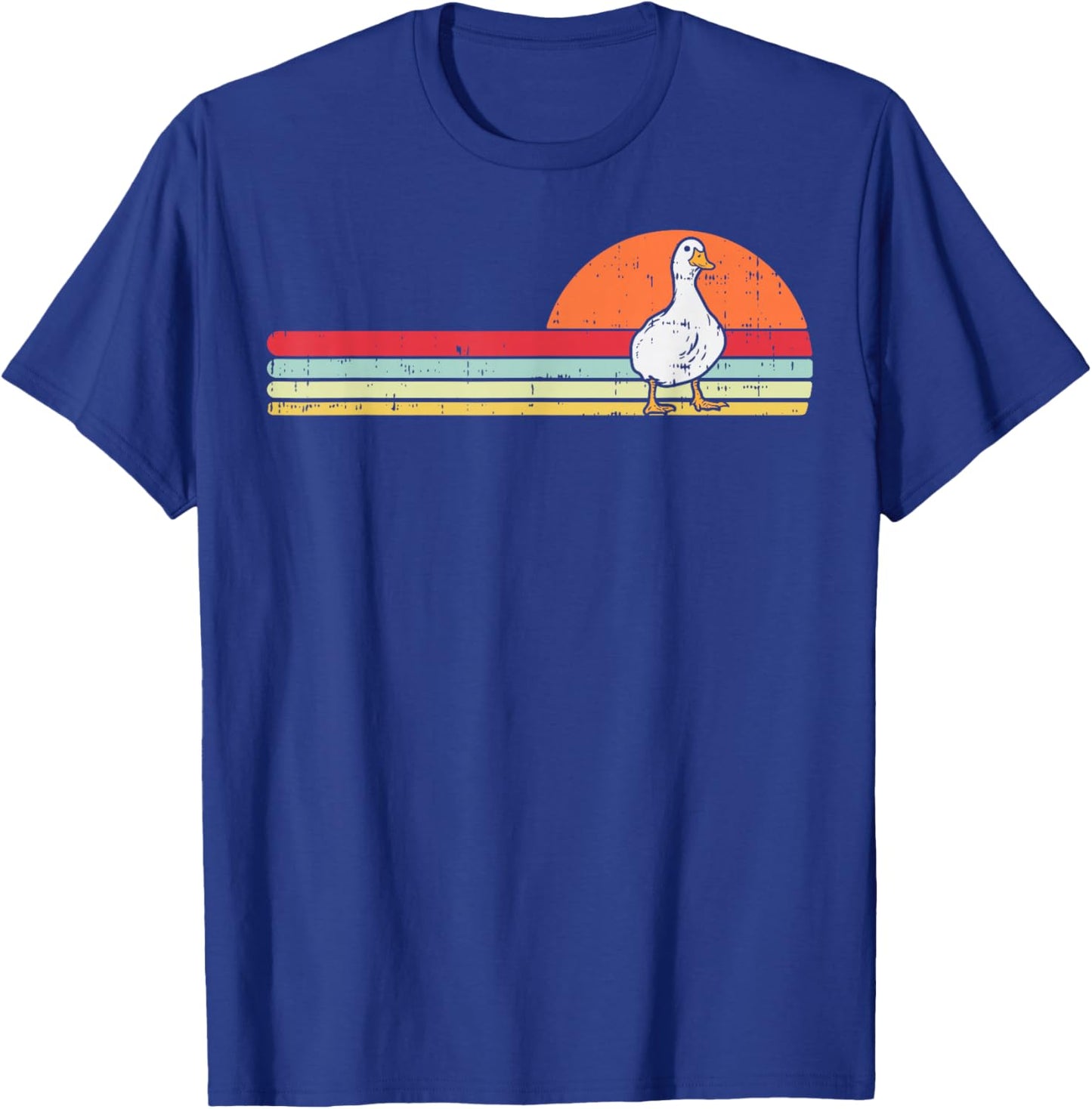 Duck Retro Chest Vintage Goose Farm Animal Men Women Kids T-Shirt - T-Shirt | Royal