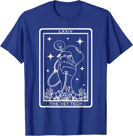 Vet Tech Tarot Card Veterinarian Celestial Witchcraft Goth T-Shirt - T-Shirt | Royal