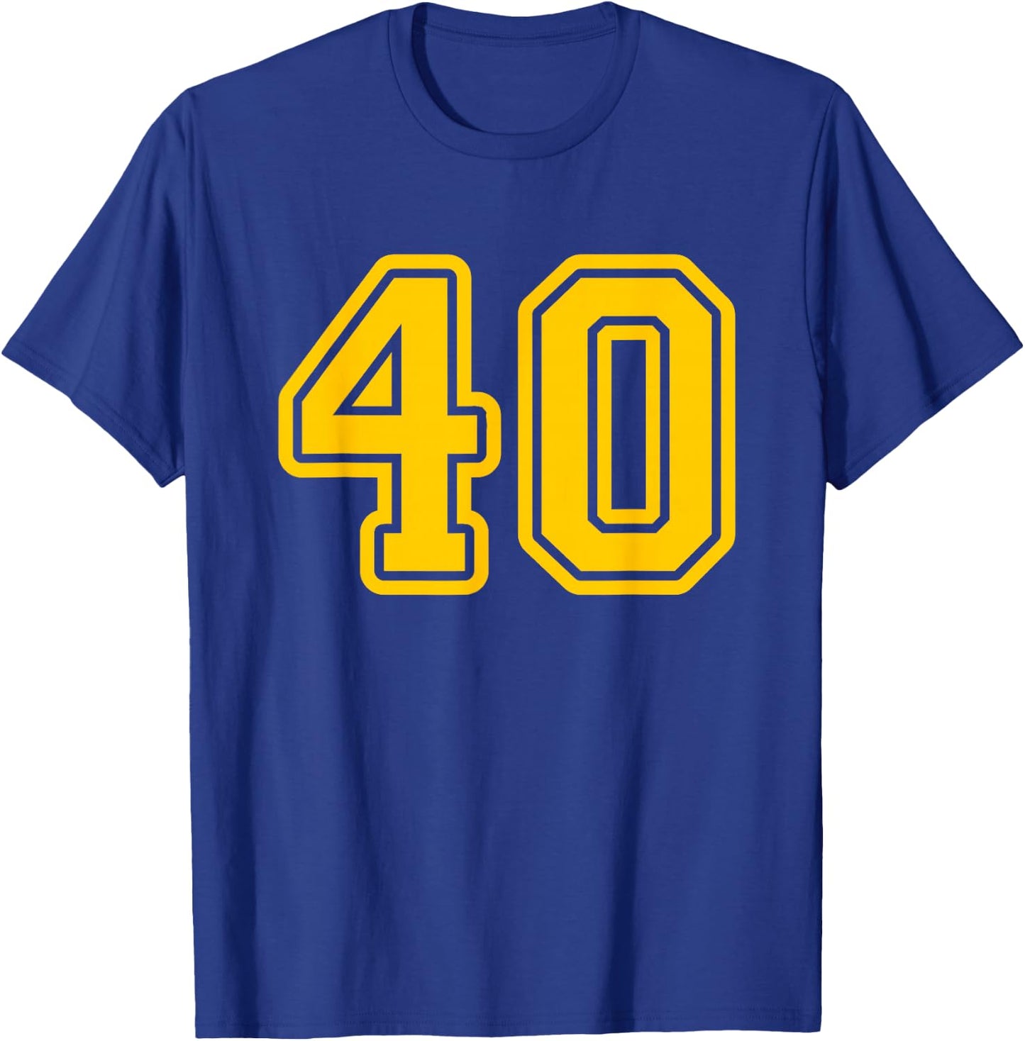 Yellow Sports Team Number #40 T-Shirt - T-Shirt | Royal