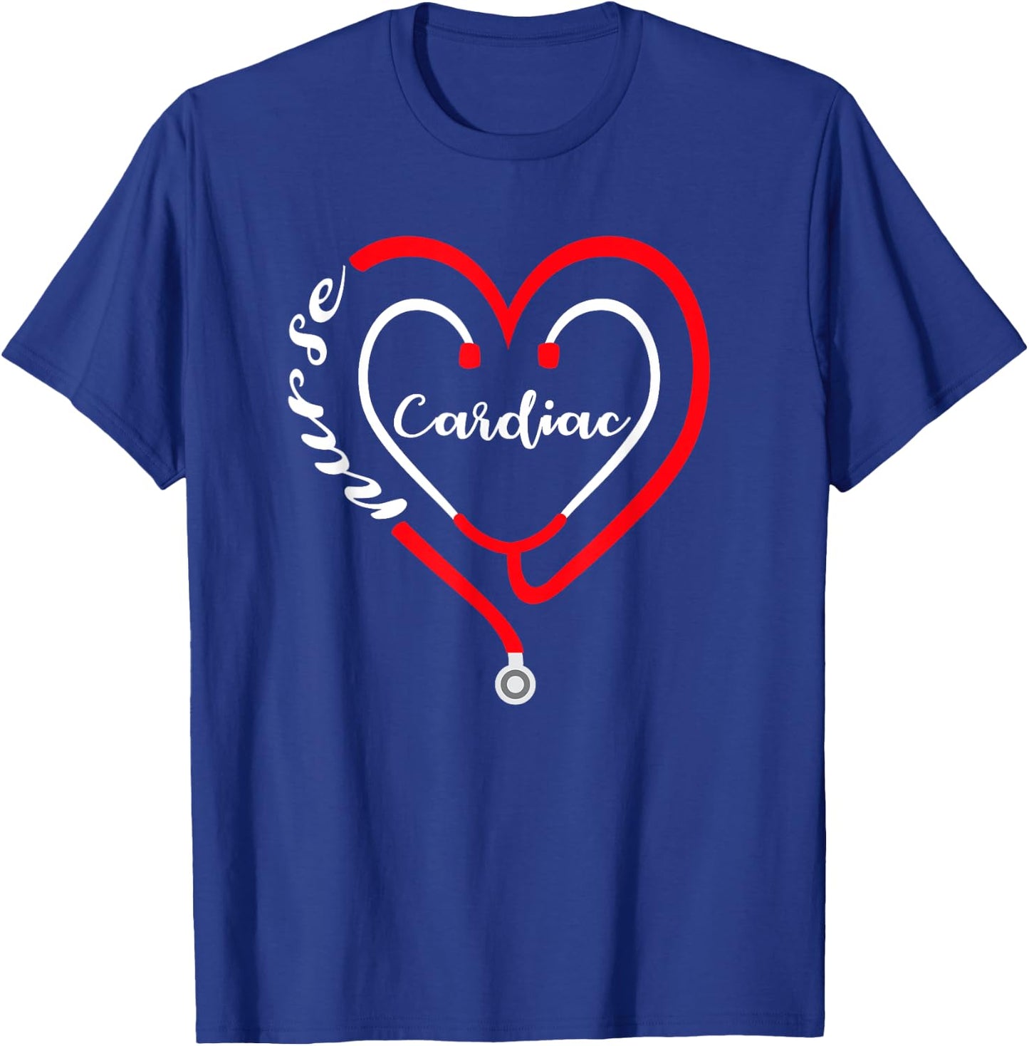 Cardiac Nurse Valentines Day Stethoscope Heart RN T-Shirt - T-Shirt | Royal