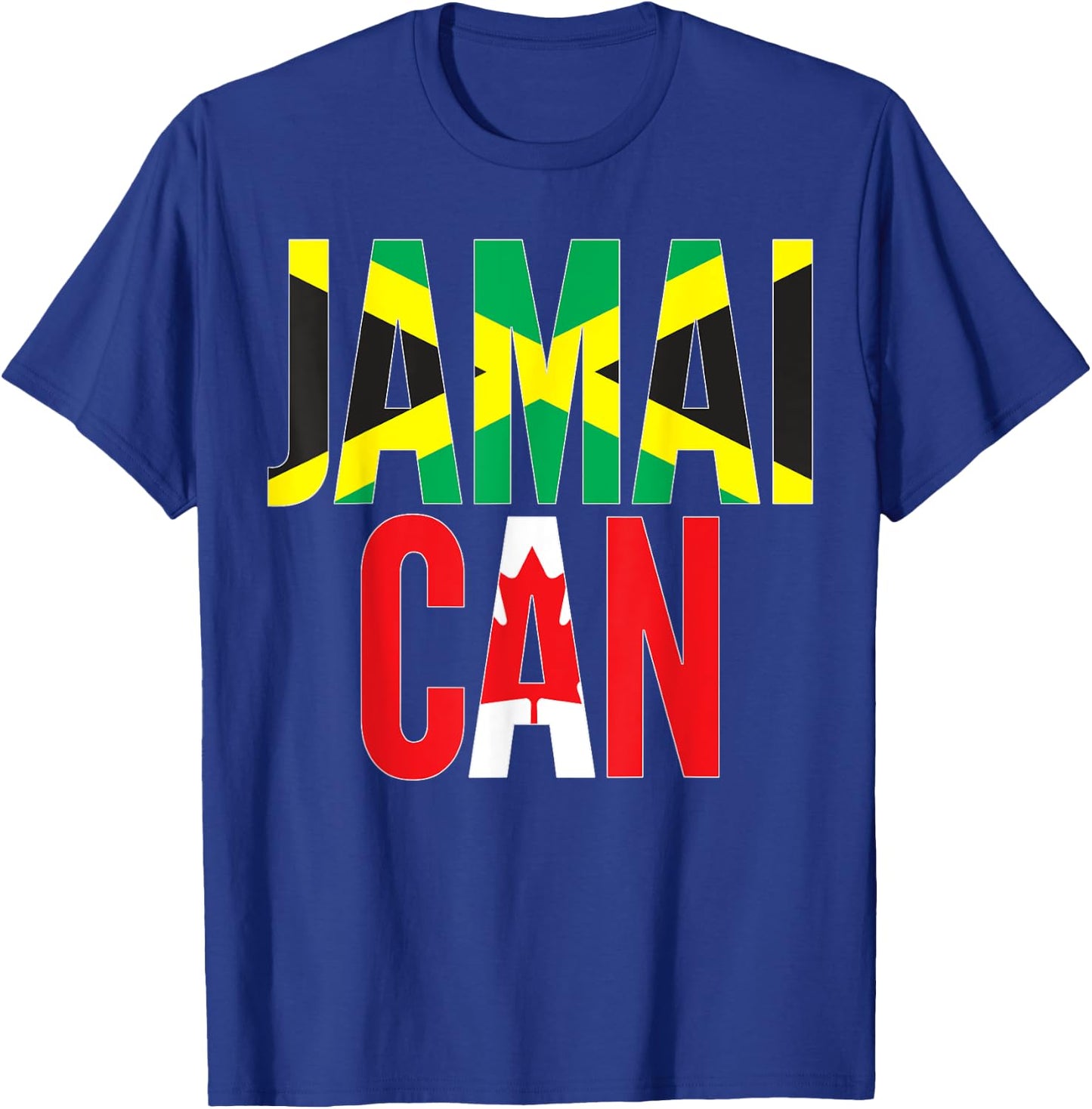 Canadian Born Jamaican Root - Jamaica Canada Flag Themed T-Shirt - T-Shirt | Royal