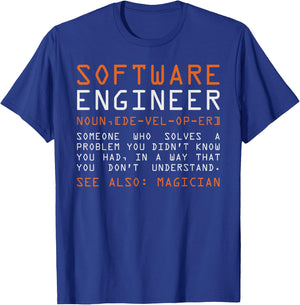 Funny Software Engineer Back-End Programmer T-Shirt - T-Shirt | Royal