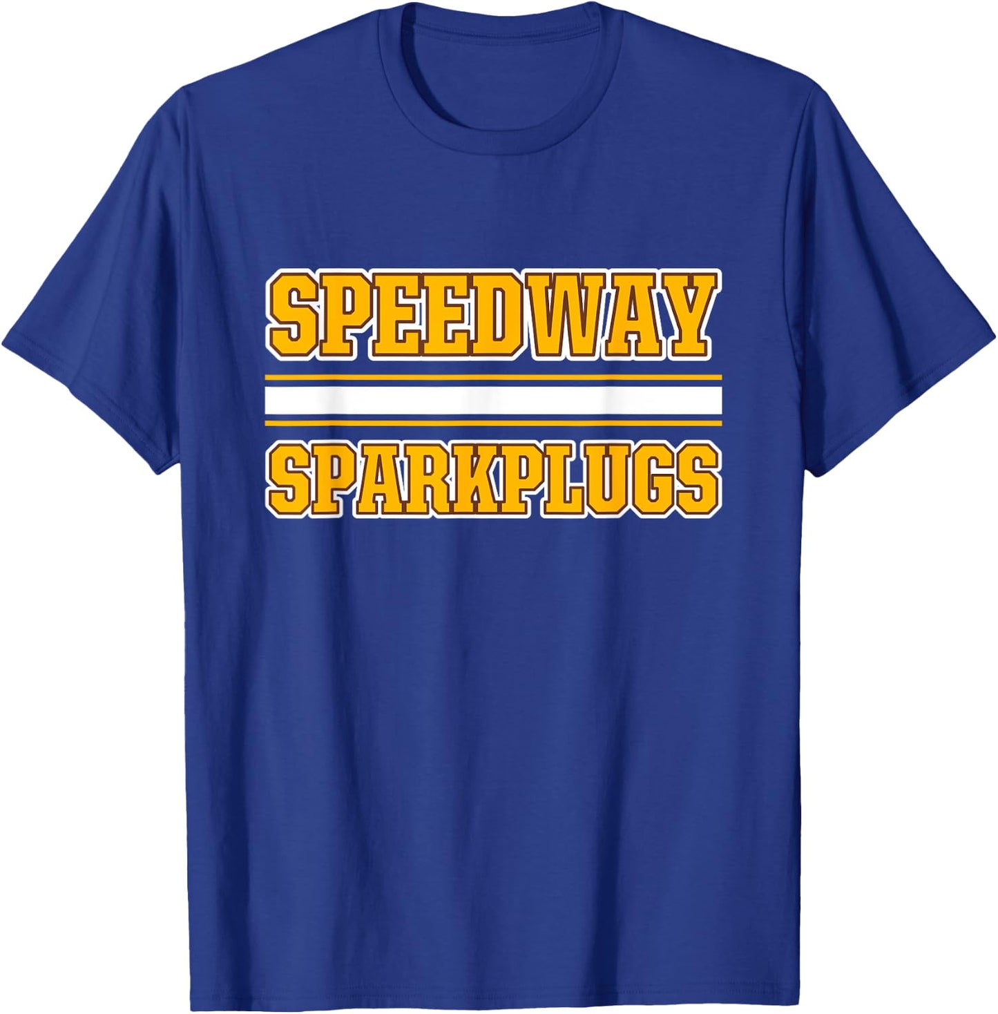 Speedway Sparkplugs Horizontal Stripes T-Shirt - T-Shirt | Royal