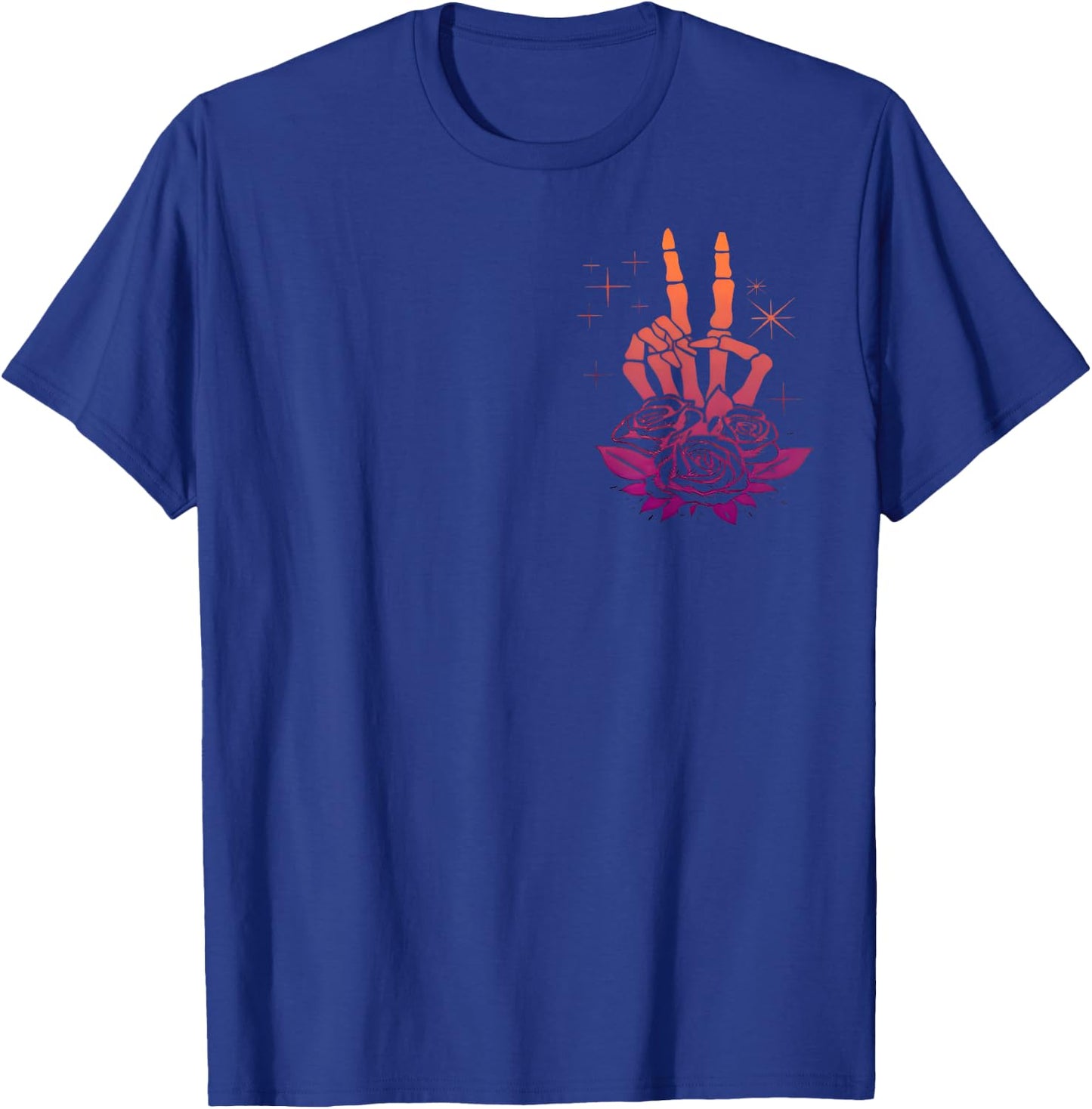 (2sided Front+Back) Have The Day You Deserve Skeleton T-Shirt - T-Shirt | Royal