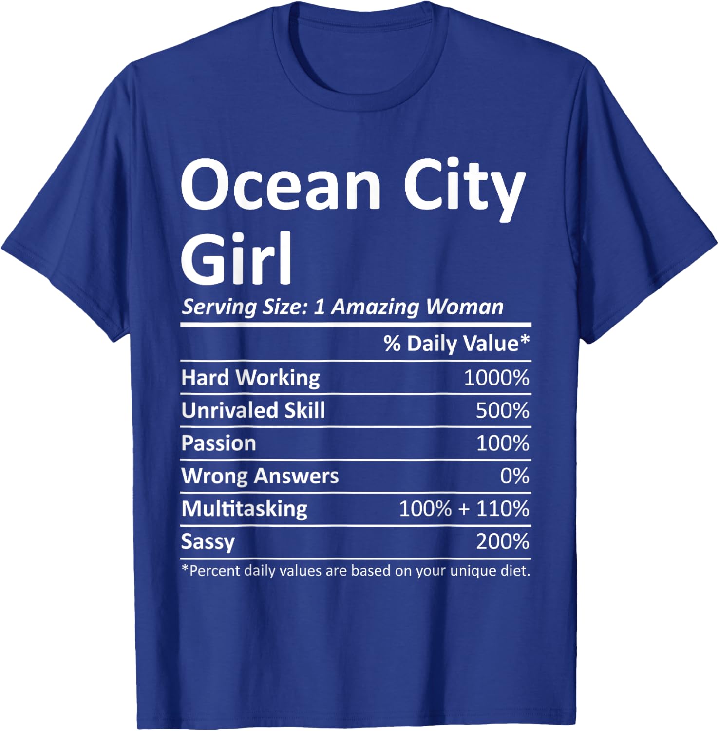 OCEAN CITY GIRL NJ NEW JERSEY Funny City Home Roots USA Gift T-Shirt - T-Shirt | Royal