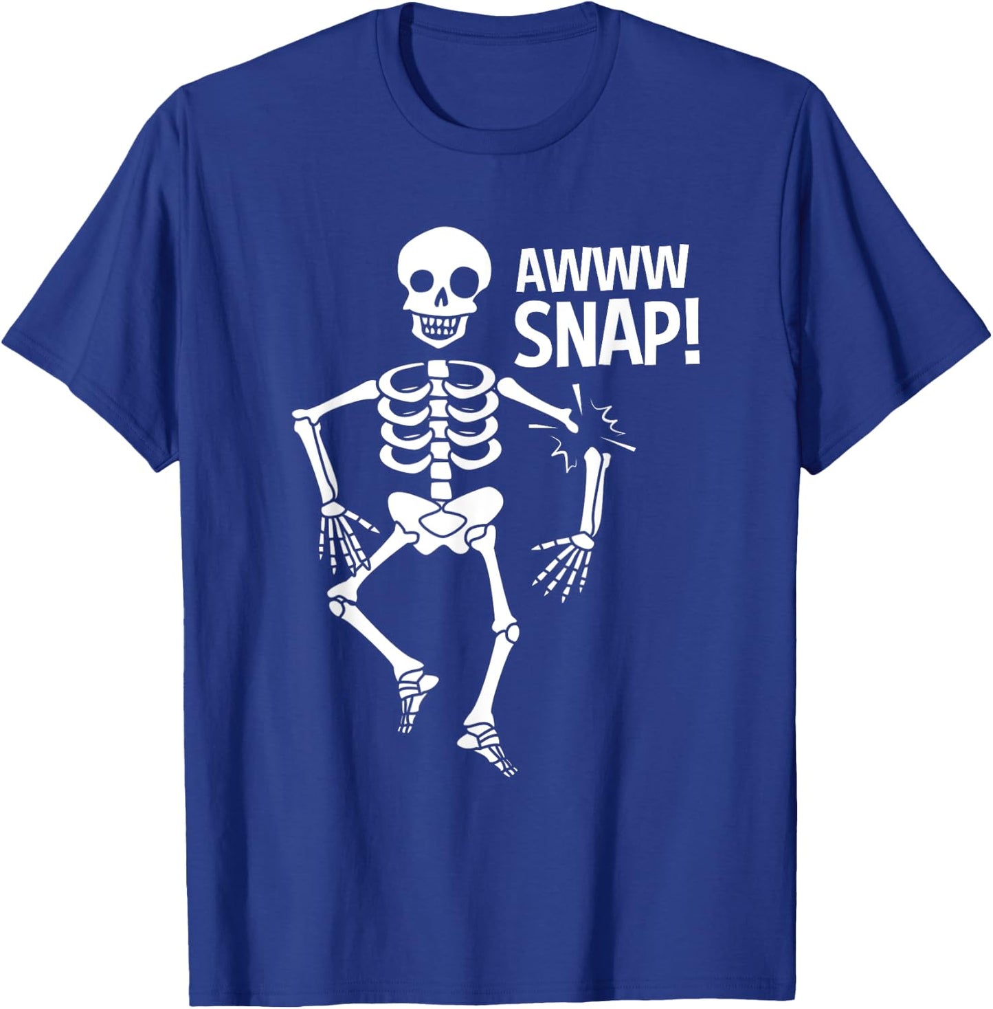 Broken Arm Halloween Aww Snap Skeleton T-Shirt - T-Shirt | Royal