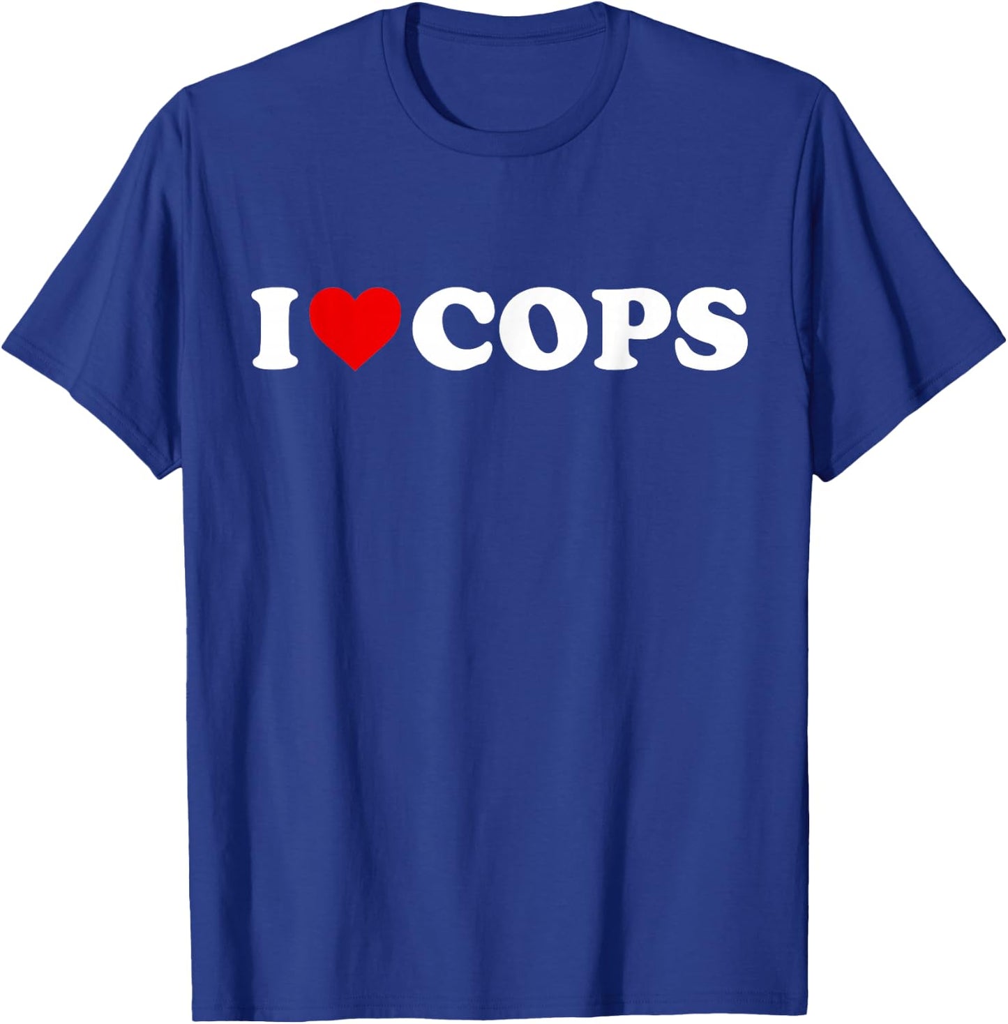 I Love Cops - Heart T-Shirt - T-Shirt | Royal