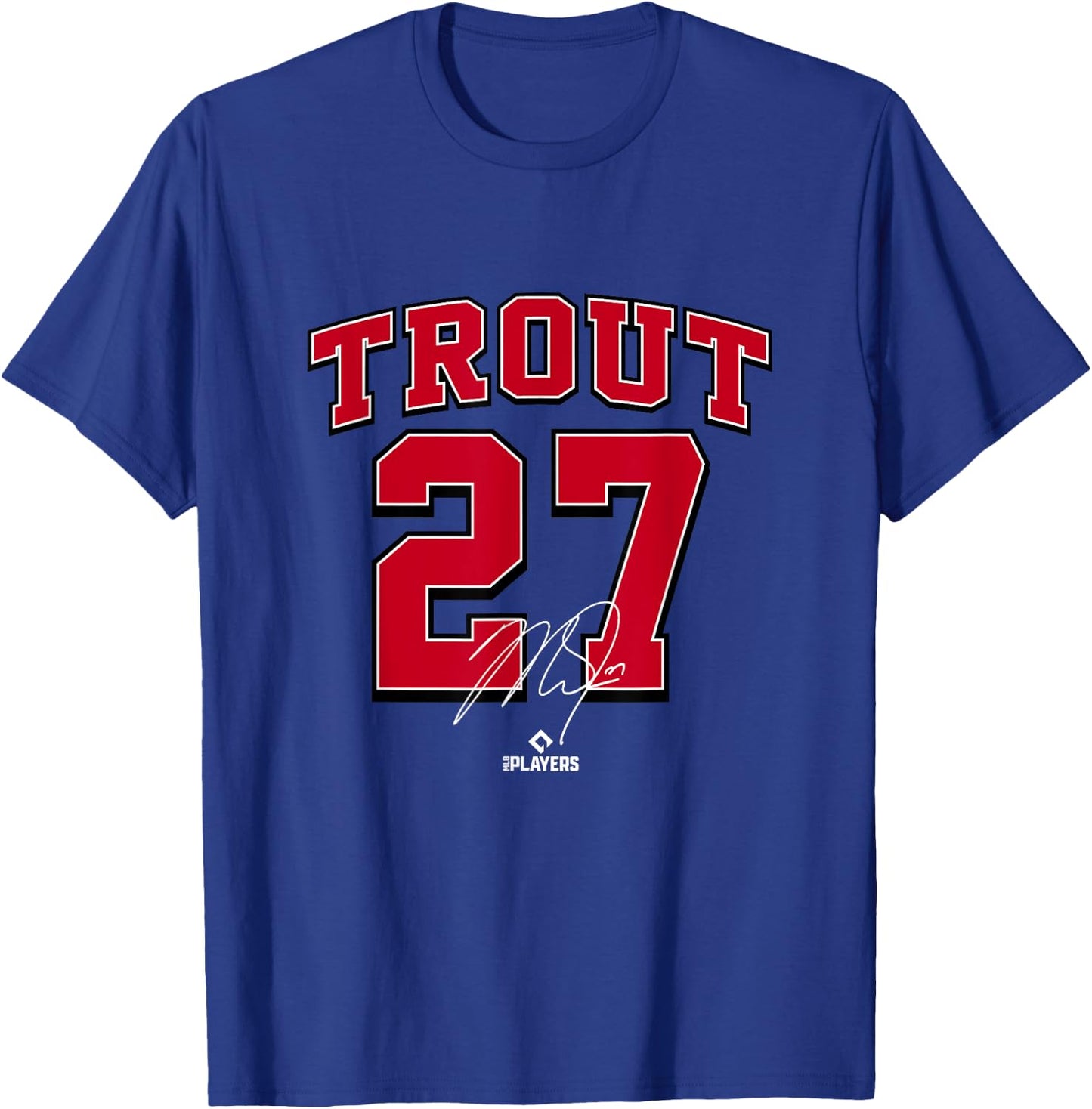 Mike Trout Los Angeles Baseball Player MLBPA Baseball Fan T-Shirt - T-Shirt | Royal
