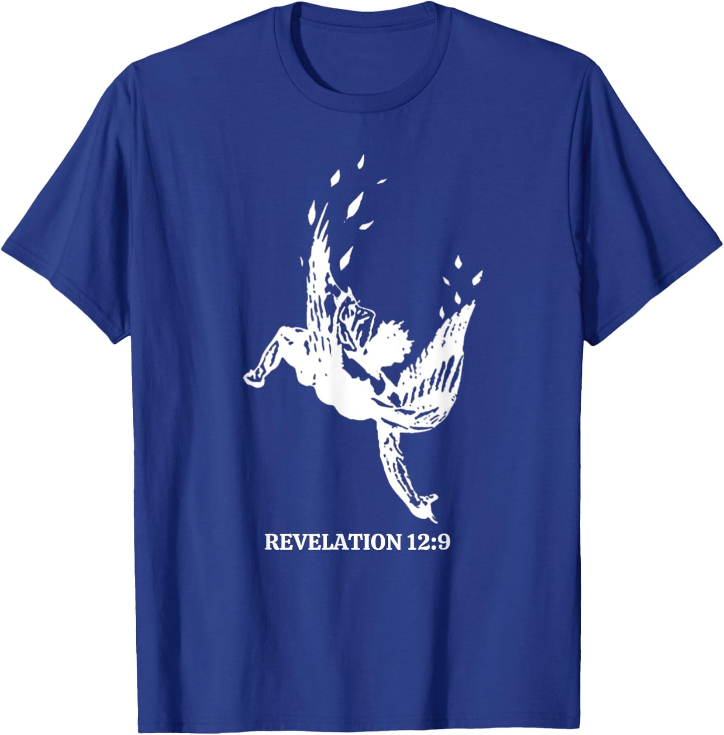 Revelations 12:9 - Fallen Angel Satan Biblical Scripture Art T-Shirt - T-Shirt | Royal