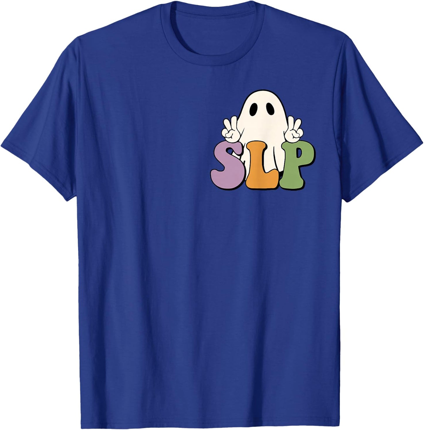 SLP Halloween Speech Therapy Halloween Shirt 2 Sided T-Shirt - T-Shirt | Royal