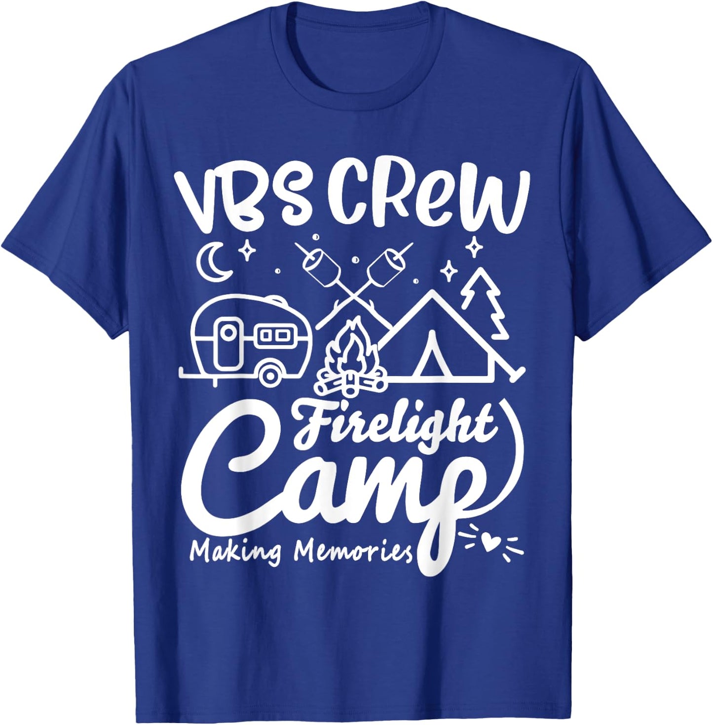 VBS Crew Camp Firelight Vacation Bible School Camping Camper T-Shirt - T-Shirt | Royal