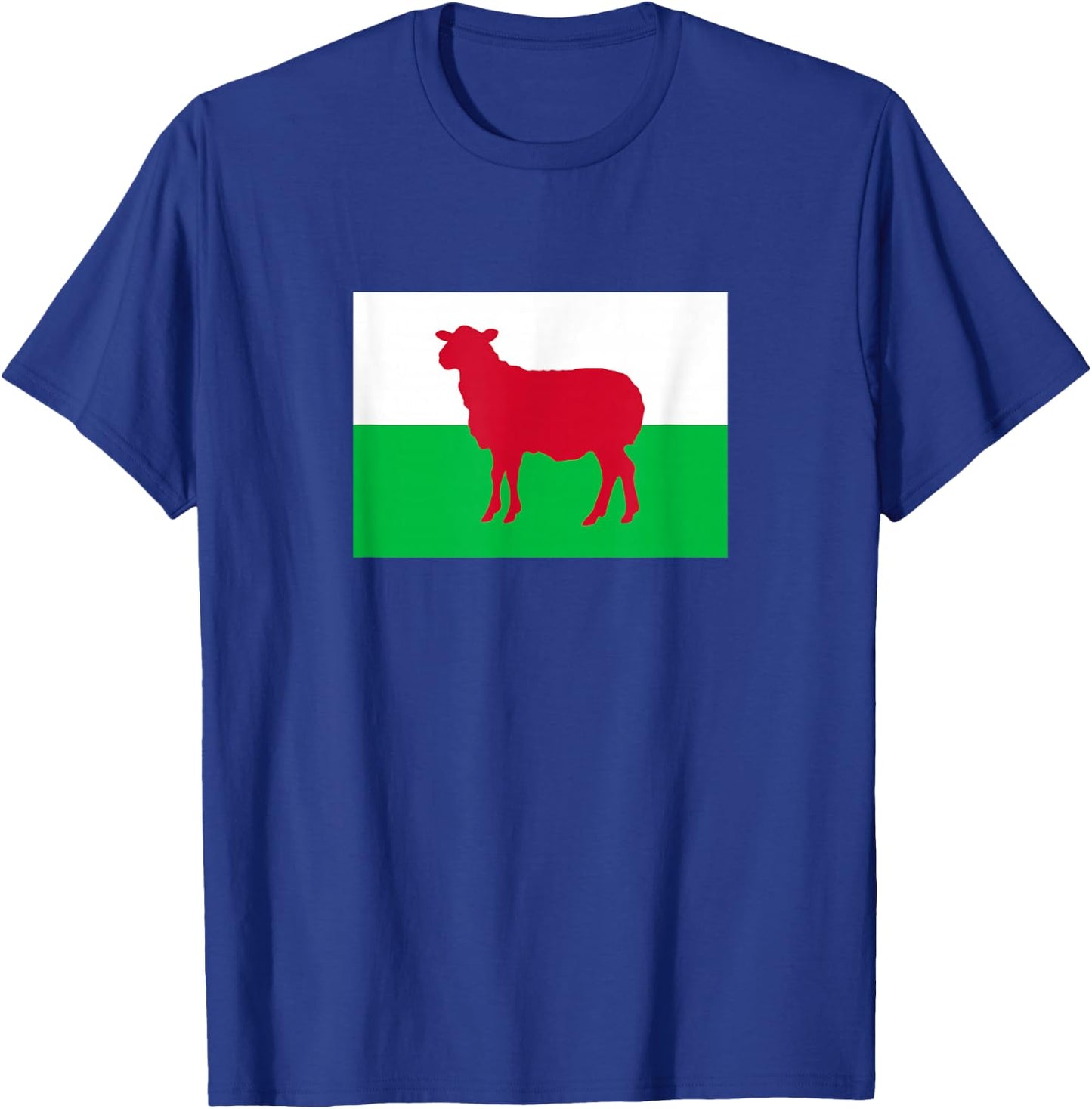 Welsh Sheep Wales Flag Funny Dragon Cymru Cardiff Wrexham T-Shirt - T-Shirt | Royal