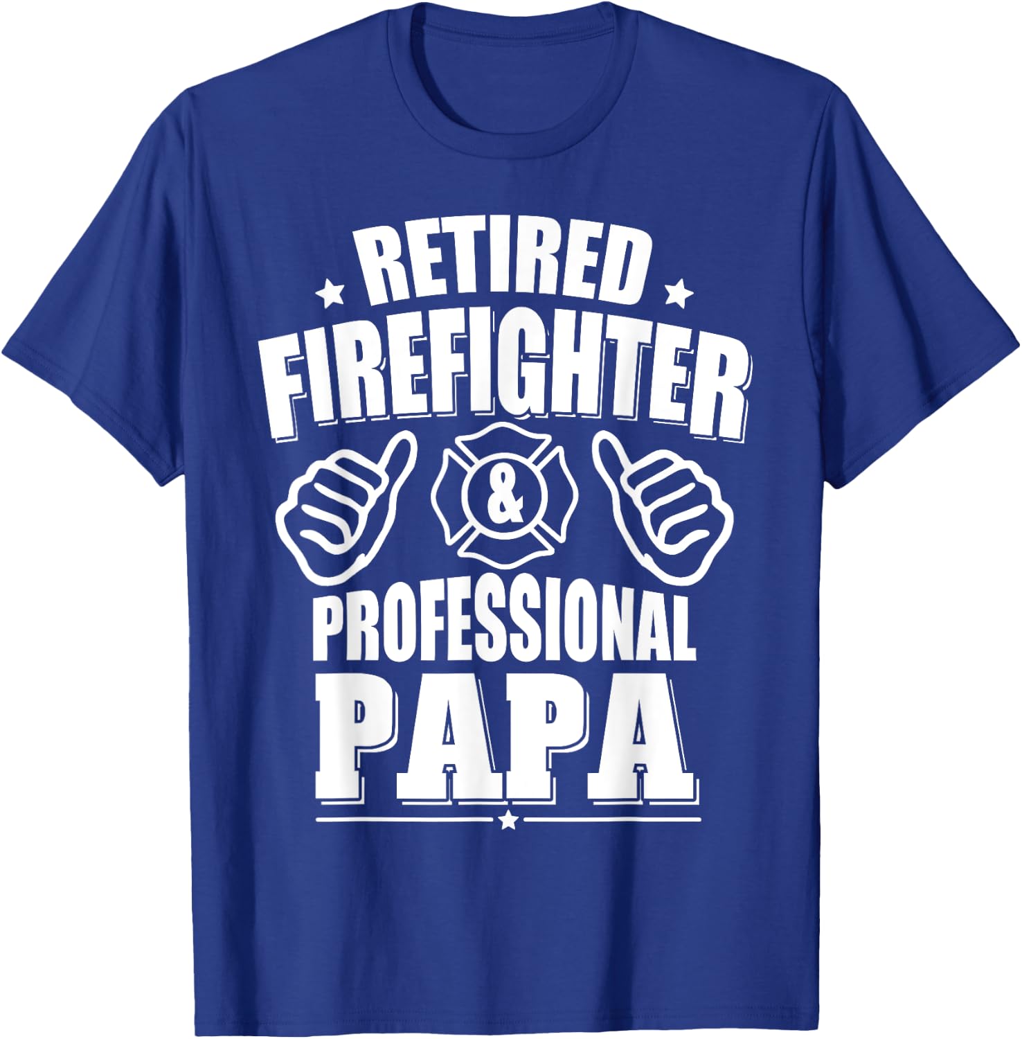 Retired Firefighter & Papa Retirement Gift T-Shirt - T-Shirt | Royal