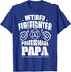 Retired Firefighter & Papa Retirement Gift T-Shirt - T-Shirt | Royal