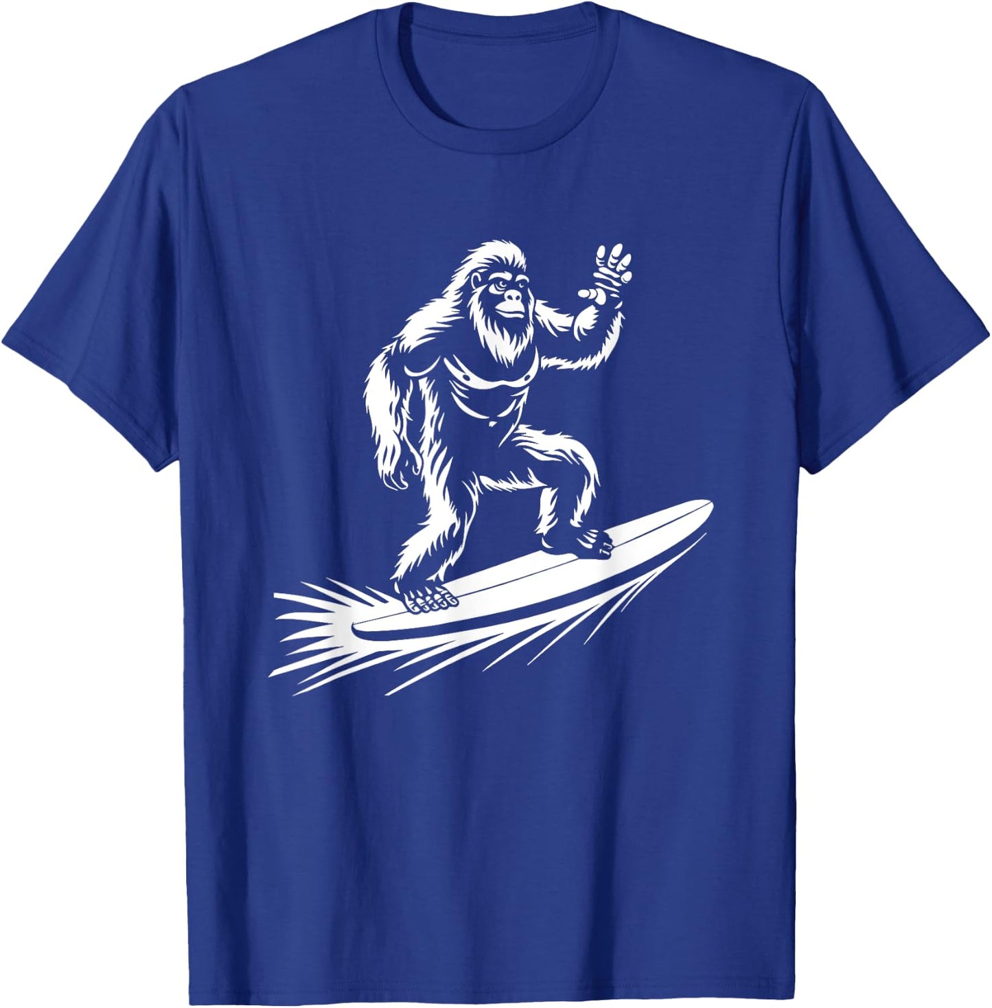 Surfing Bigfoot - Funny Hawaiian Sasquatch Surfer T-Shirt - T-Shirt | Royal