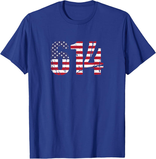 614 Ohio Area Code T-Shirt - T-Shirt | Royal