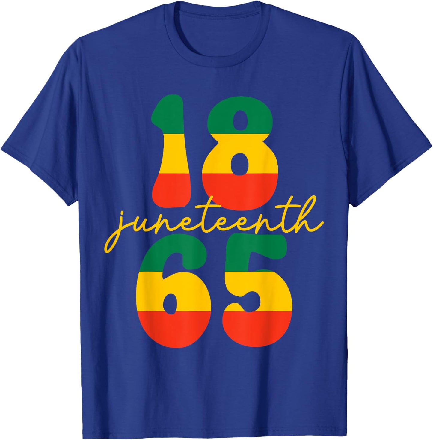 Happy Juneteenth Is My Independence Day Kid Black Men Women T-Shirt - T-Shirt | Royal