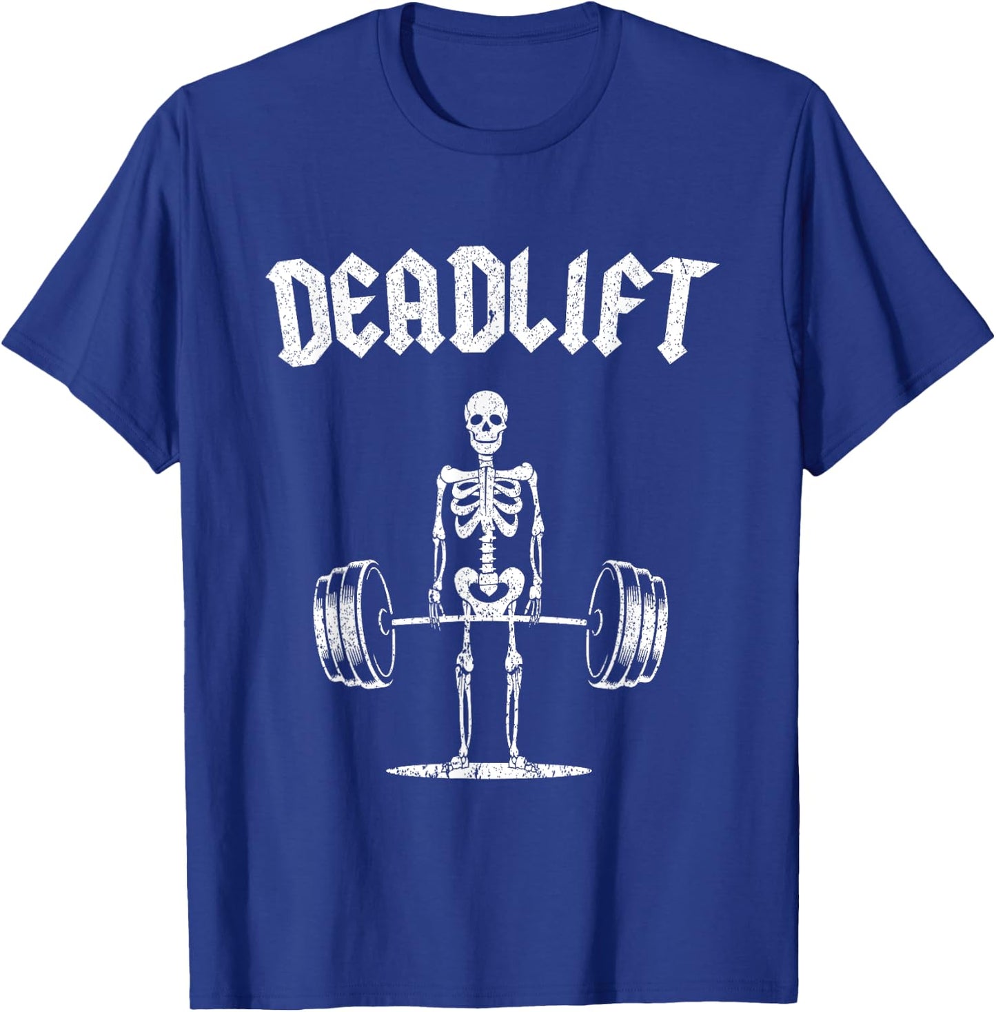 Skeleton I Dead Lift I Funny Halloween Lifting Weights T-Shirt - T-Shirt | Royal