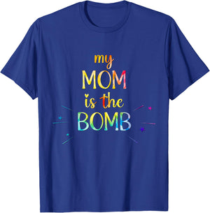Mother's Day, My Mom Is the Bomb, Funny Mother's Day Tie dye T-Shirt - T-Shirt | Royal