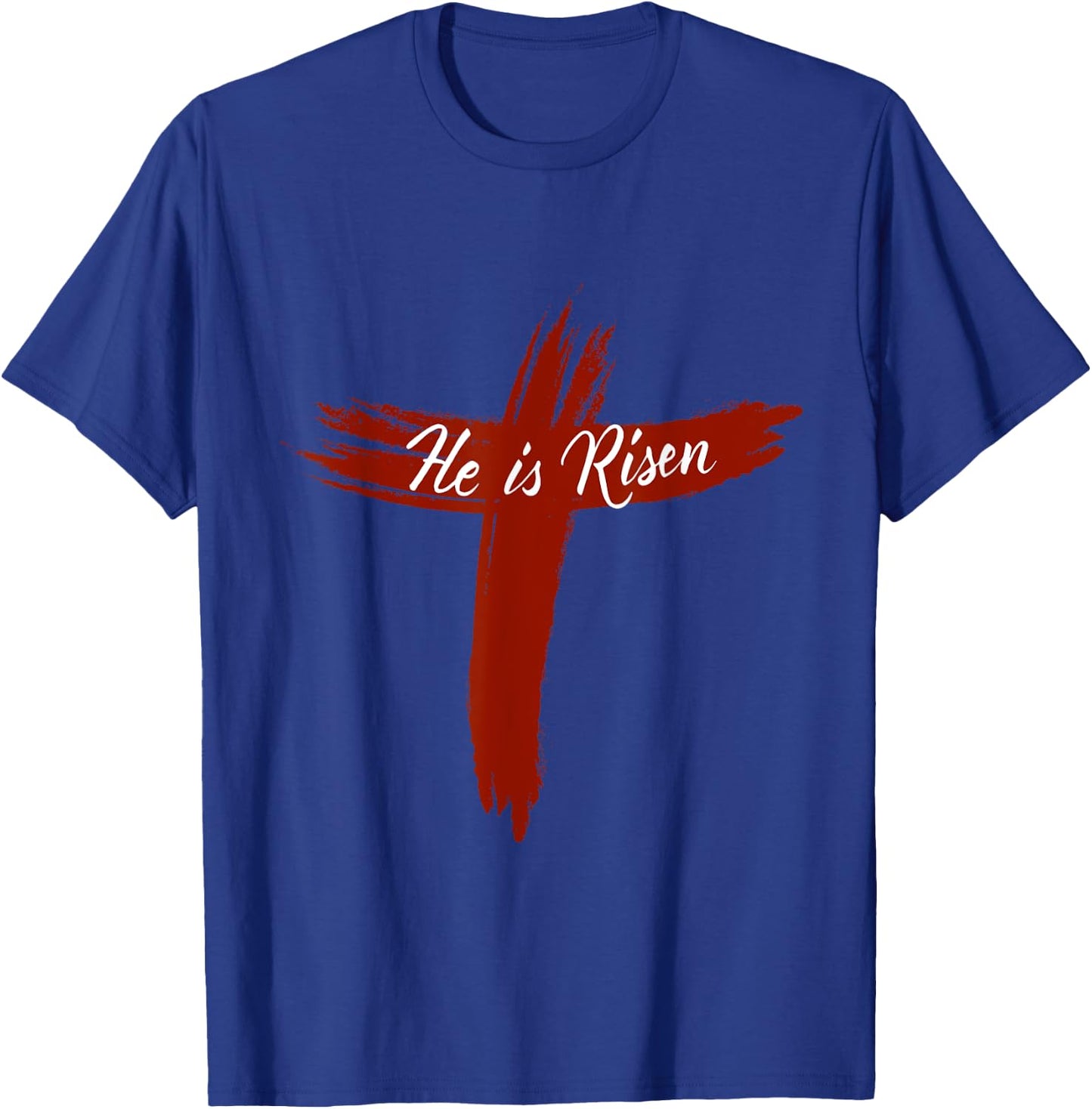 Happy Easter Shirt He Is Risen Jesus Cross Scripture Matthew T-Shirt - T-Shirt | Royal