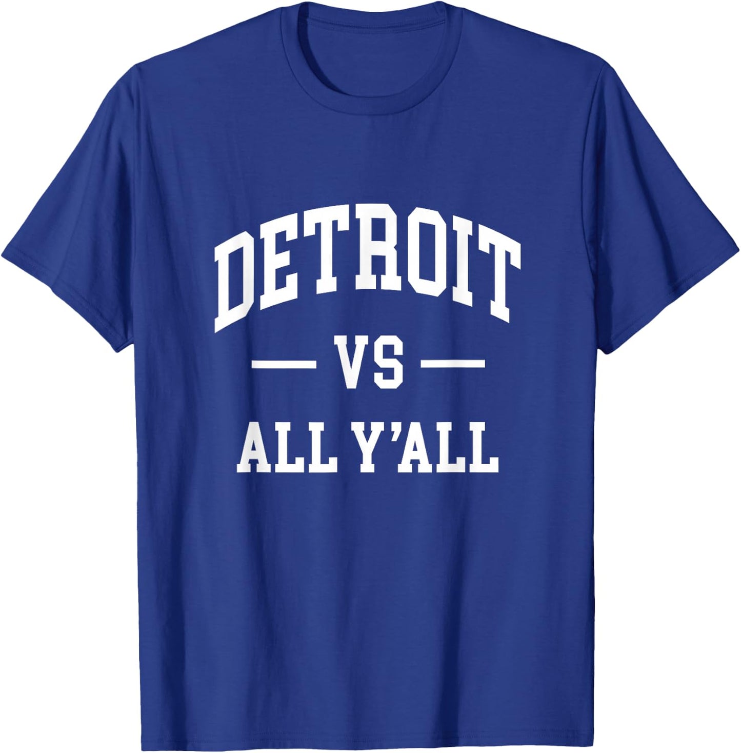 Graphic Apparel Co. DETROIT - Throwback Design - Classic , Small, Blue T-Shirt - T-Shirt | Royal