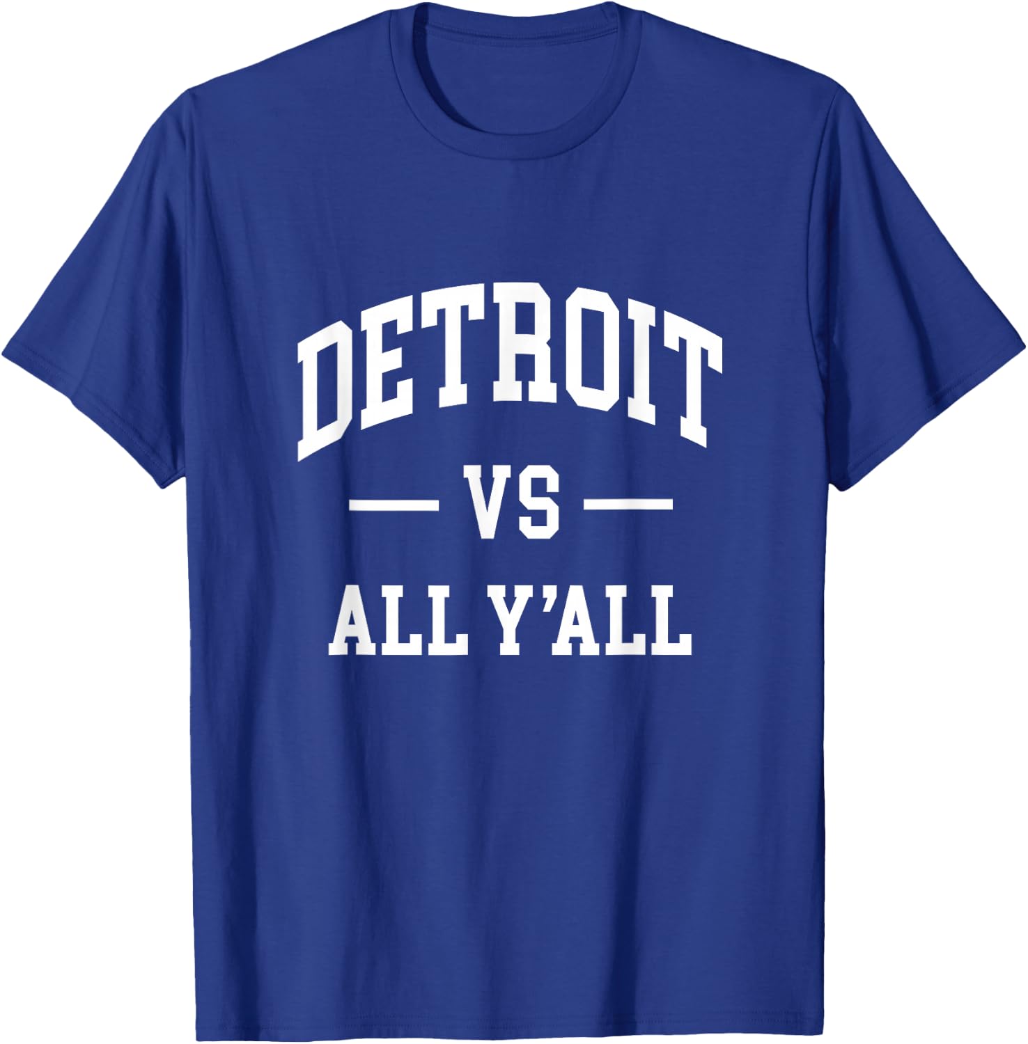 Graphic Apparel Co. DETROIT - Throwback Design - Classic , Small, Blue T-Shirt - T-Shirt | Royal