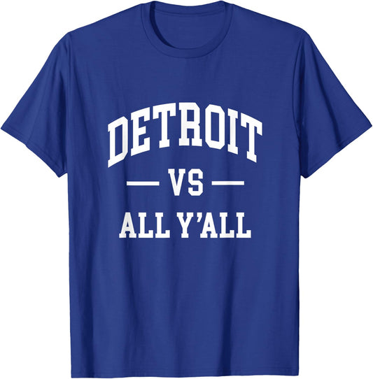 Graphic Apparel Co. DETROIT - Throwback Design - Classic , Small, Blue T-Shirt - T-Shirt | Royal