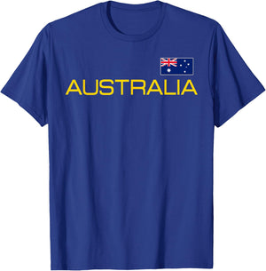 Australia Flag Australian Athletic Sports Jersey Style T-Shirt - T-Shirt | Royal