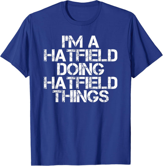HATFIELD Funny Surname Family Tree Birthday Reunion Gift T-Shirt - T-Shirt | Royal