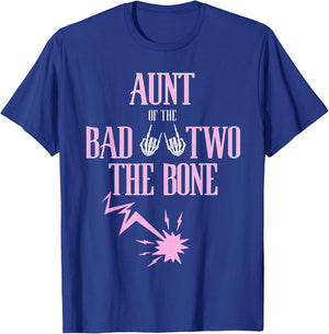 Aunt of the Bad Two The Bone Rock-and-Roll 2nd Birthday T-Shirt - T-Shirt | Royal