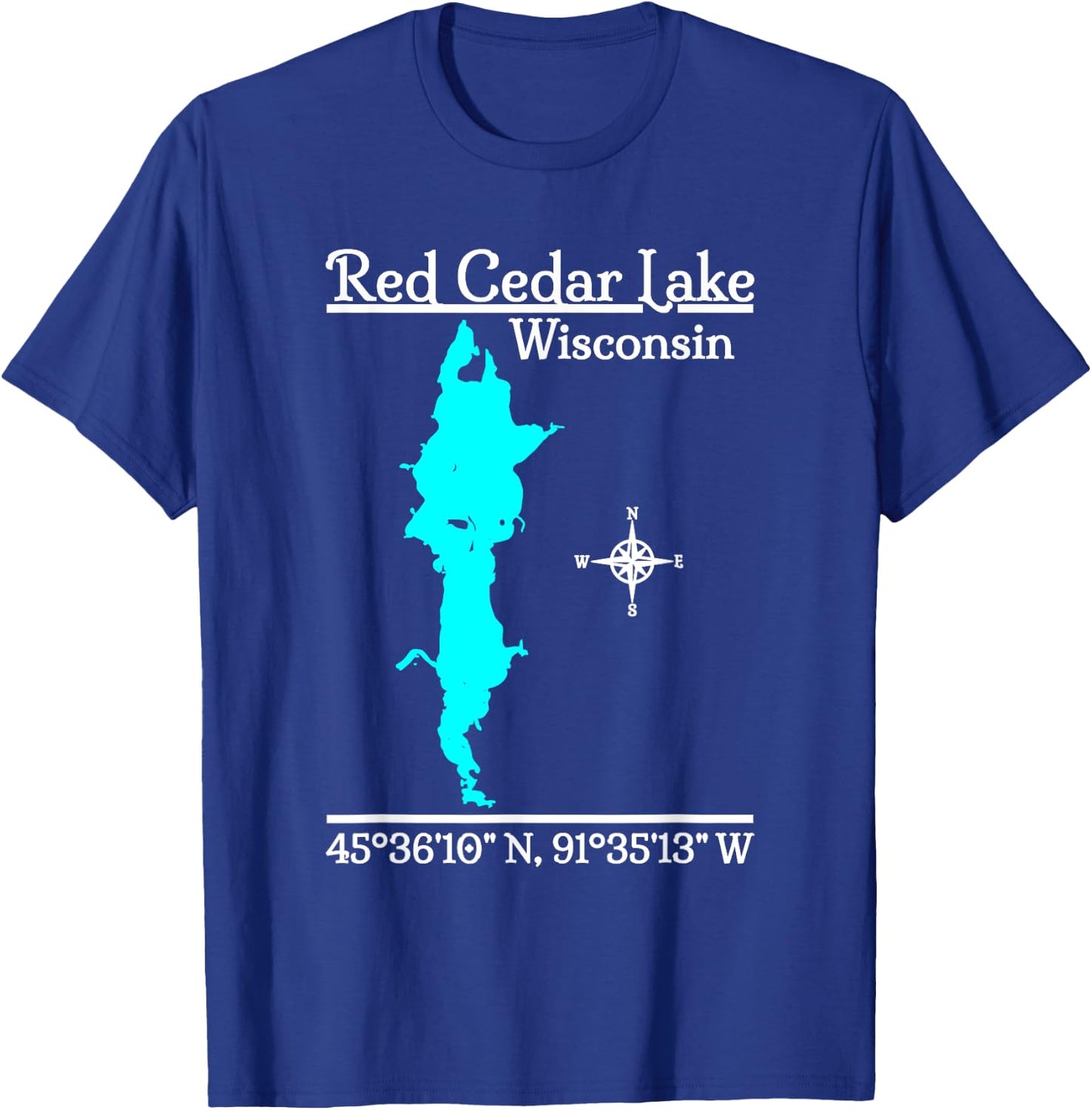Red Cedar Lake, Wisconsin T-Shirt - T-Shirt | Royal
