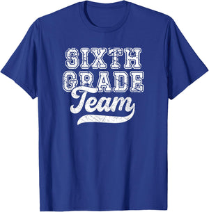 Kids Teacher Sixth Grade Retro Back To School Team 6th Grade T-Shirt - T-Shirt | Royal