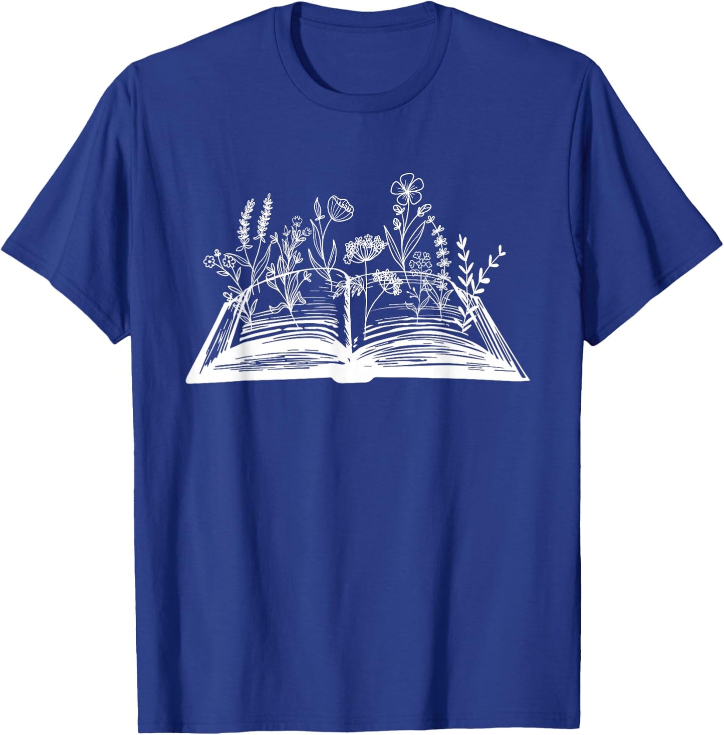 Wildflowers Book Day Flower Books Lover Reader Bookworm Cool T-Shirt - T-Shirt | Royal
