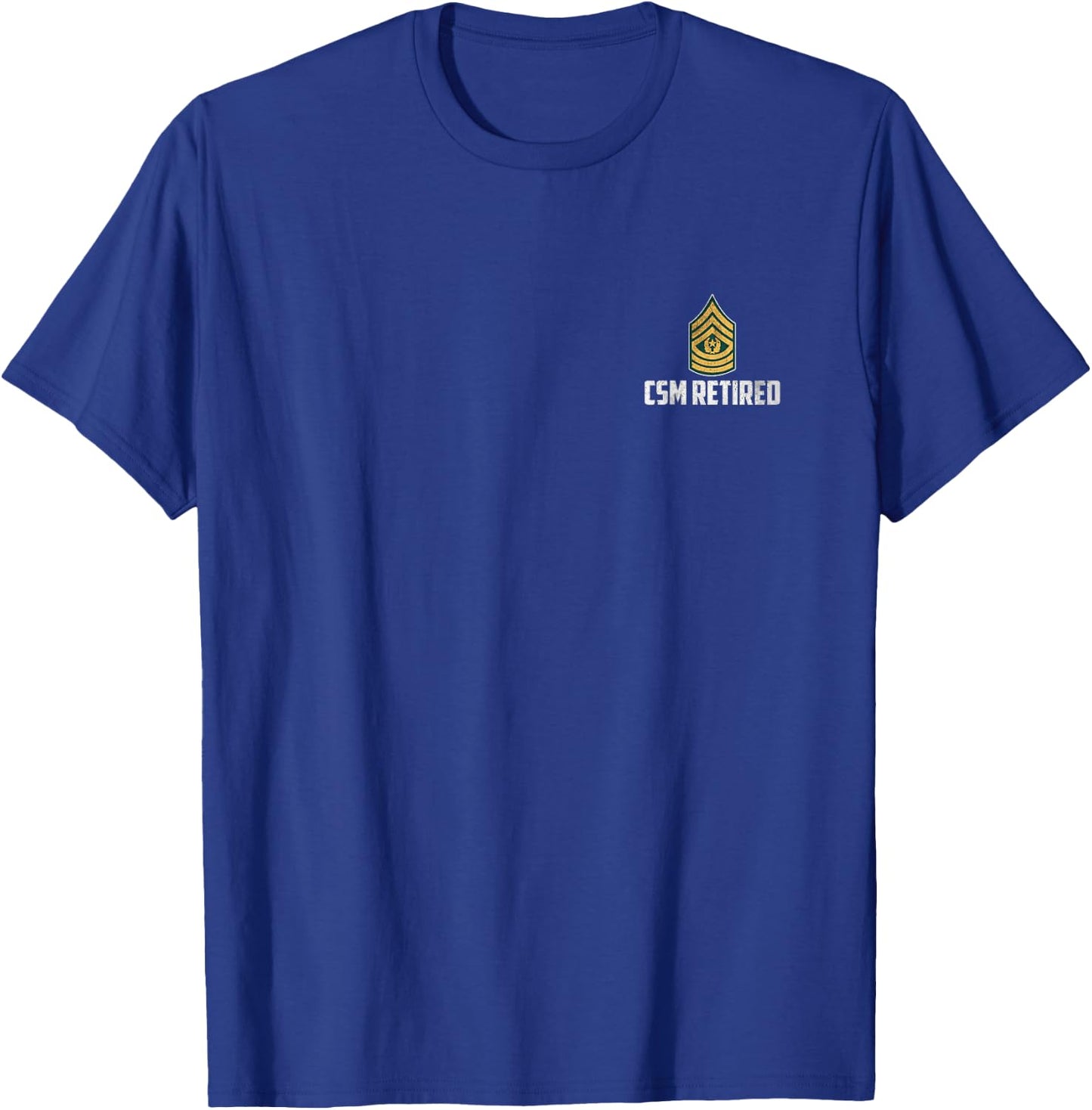 Retired E-9 Command Sergeant Major CSM Rank Insignia Logo T-Shirt - T-Shirt | Royal