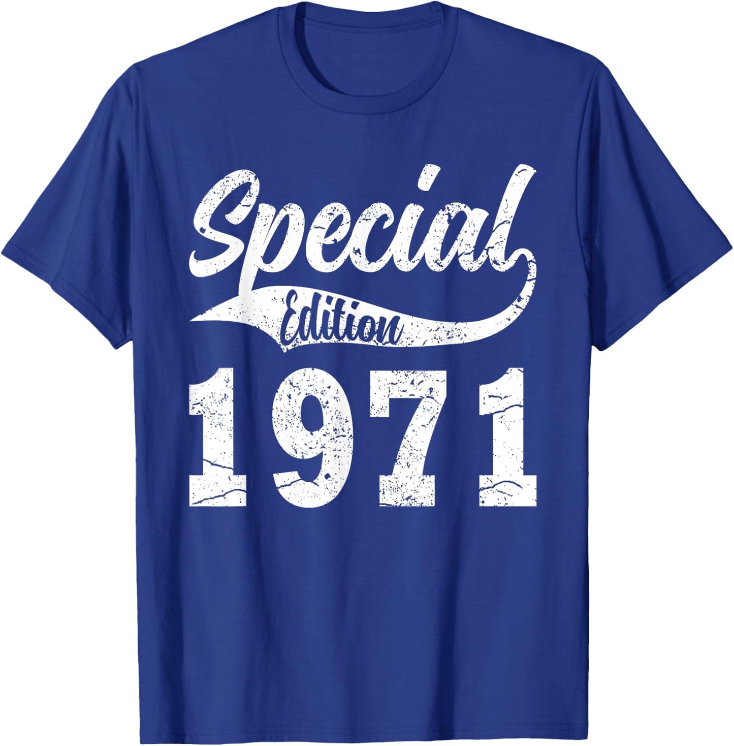 Year Of Birth 1971 Birthday Design Vintage Born In 1971 T-Shirt - T-Shirt | Royal