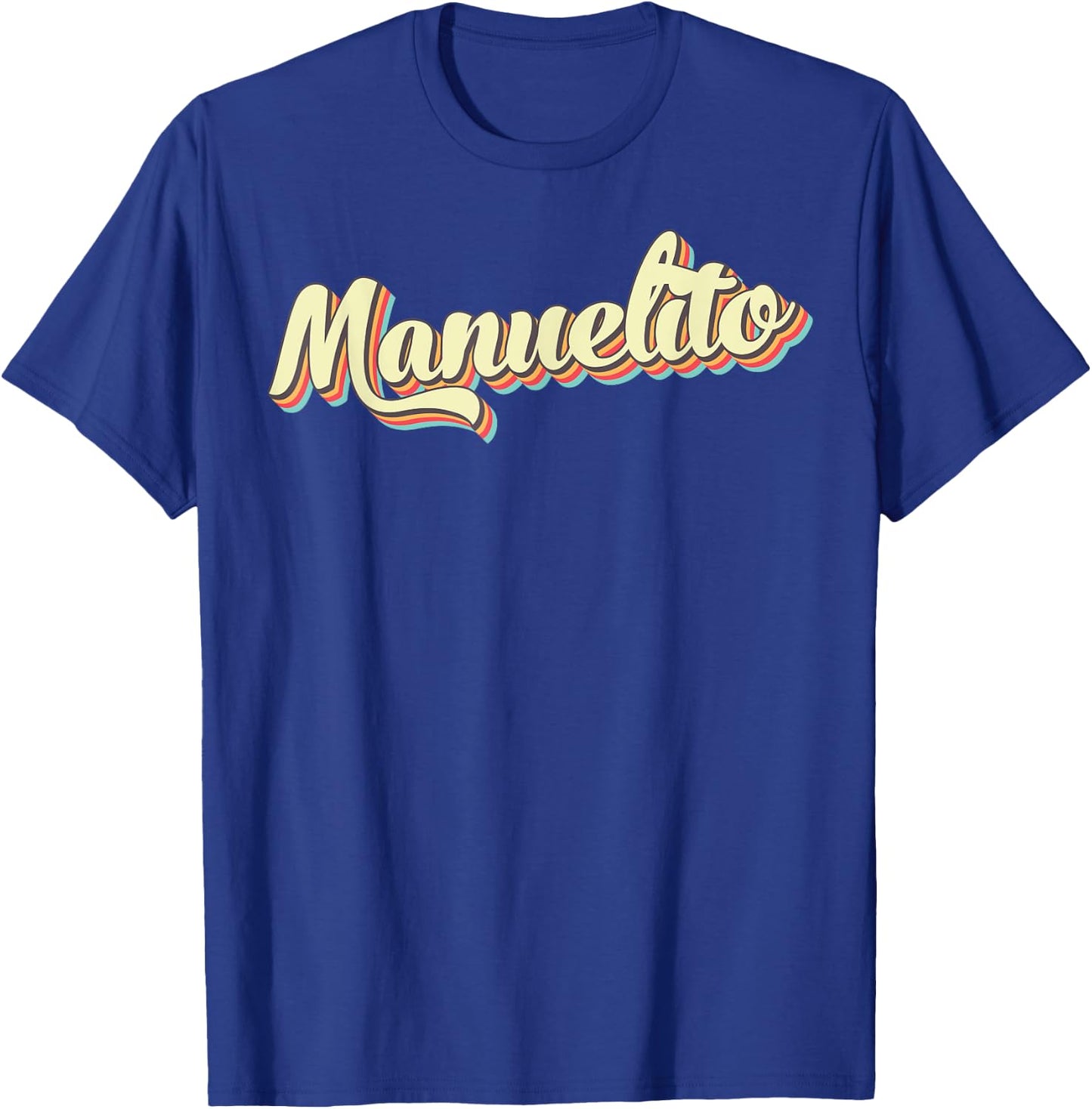 Manuelito Retro Art Baseball Font Vintage T-Shirt - T-Shirt | Royal