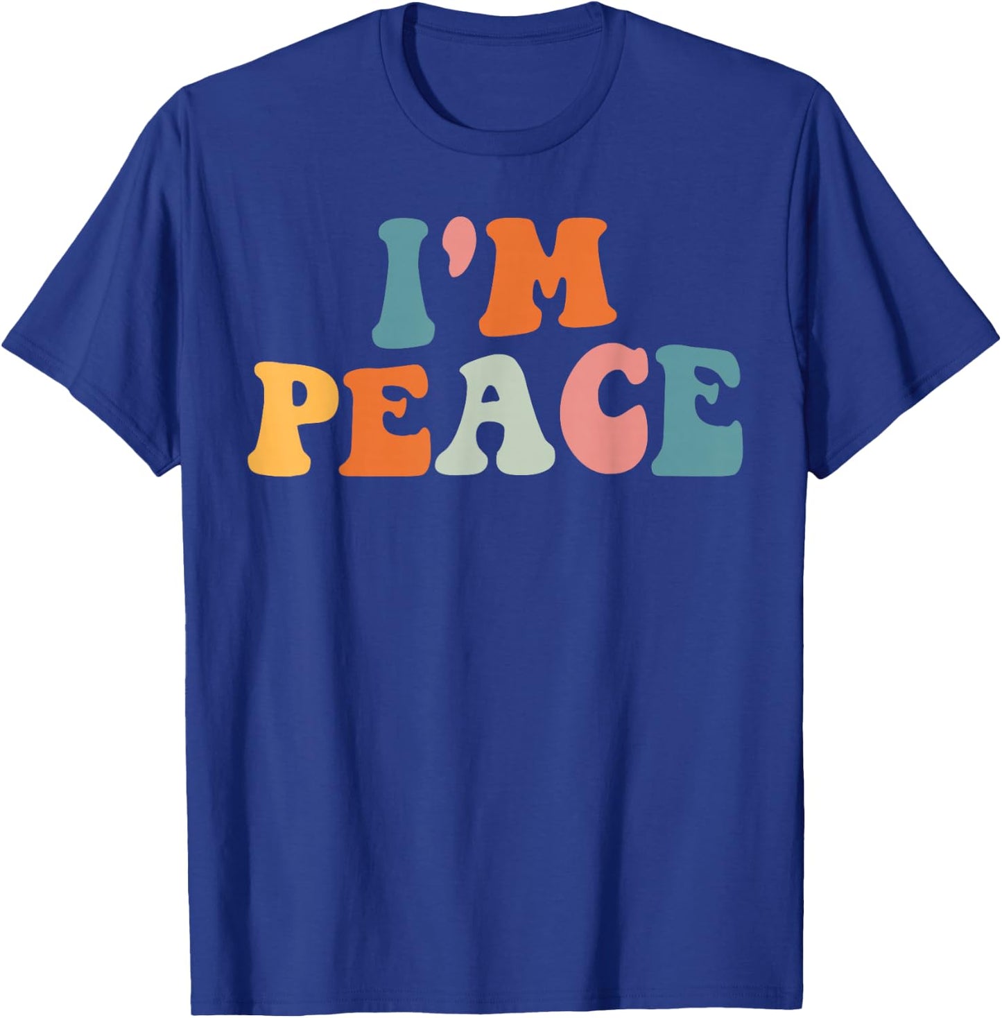 Im Peace I Come in Peace Couples Women Retro Groovy T-Shirt - T-Shirt | Royal
