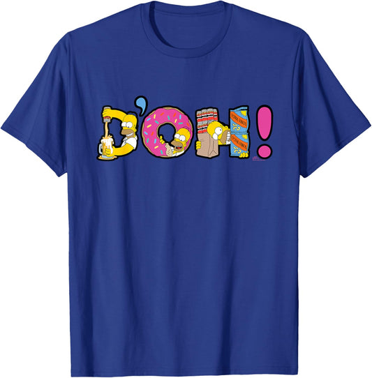 The Simpsons Homer Simpson Beer and Donuts Letters D’OH! T-Shirt - T-Shirt | Royal