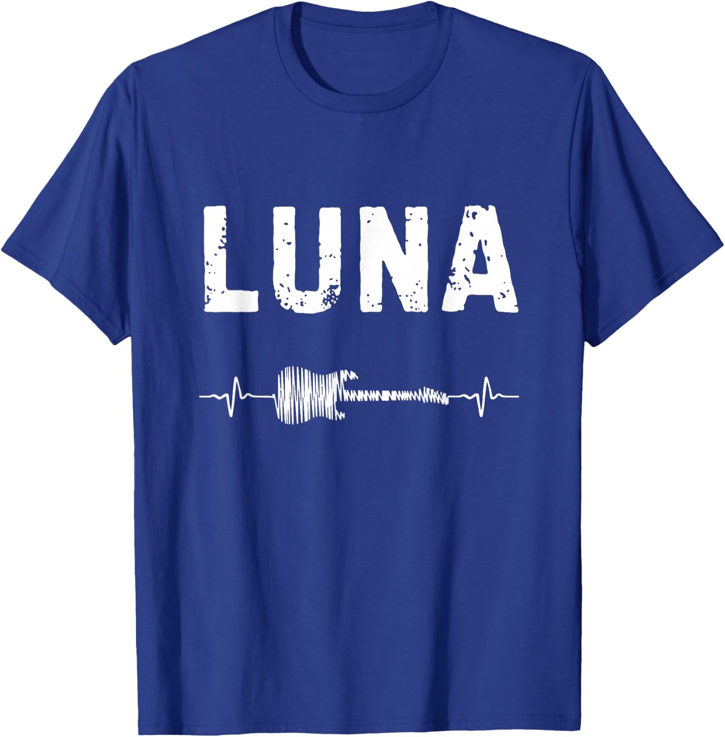 Luna Guitar Heartbeat Music Guitarist Retro Vintage T-Shirt - T-Shirt | Royal