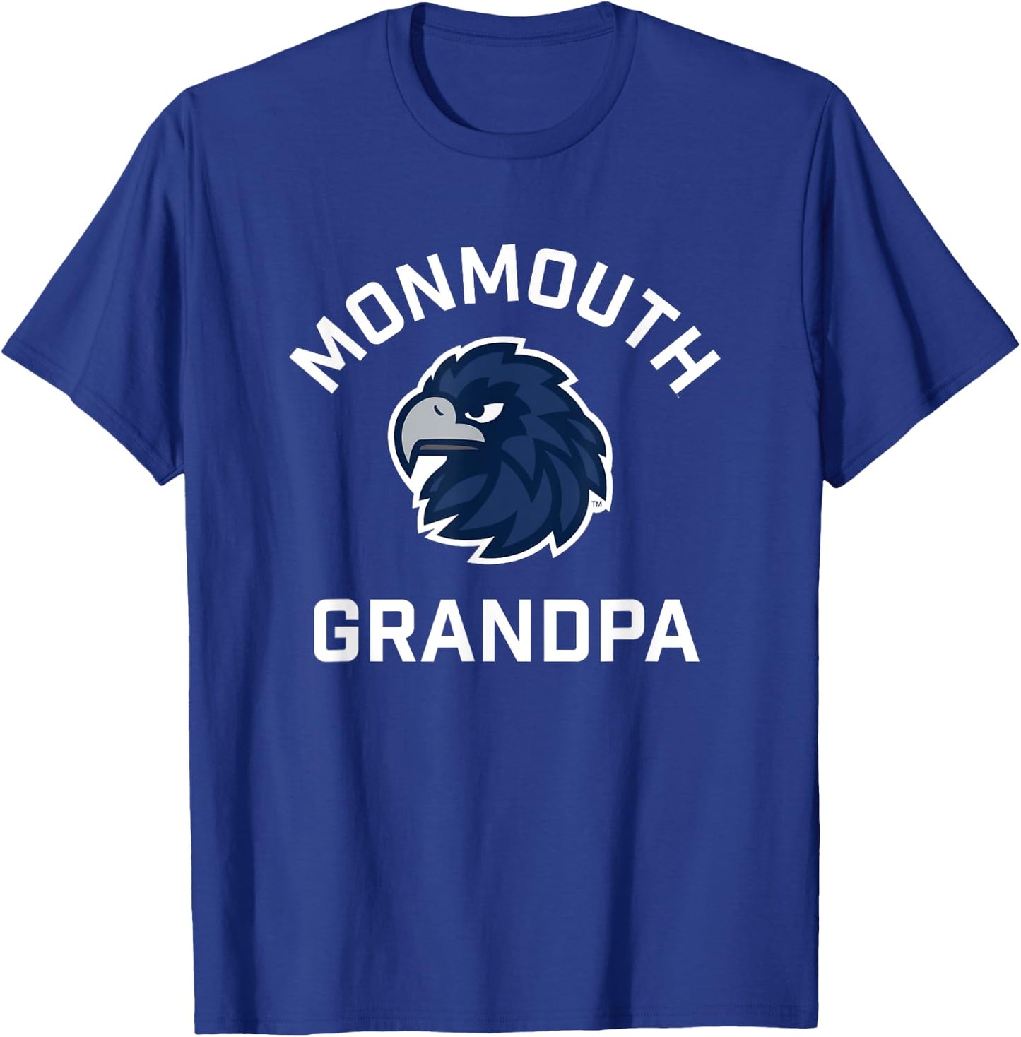 Monmouth University Hawks Arched Grandpa T-Shirt - T-Shirt | Royal