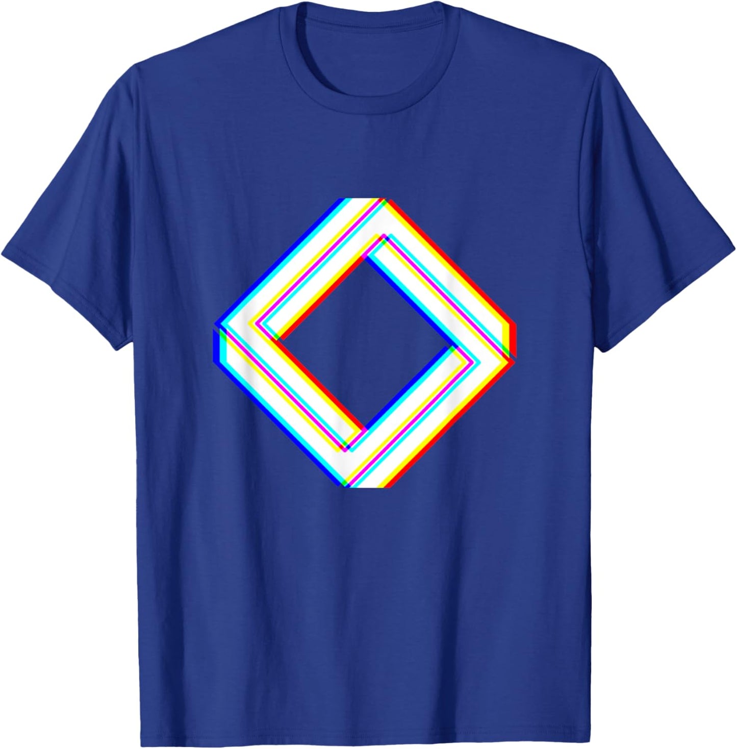 Trippy Geometric Shapes Abstract Art Optical Illusion EDM T-Shirt - T-Shirt | Royal