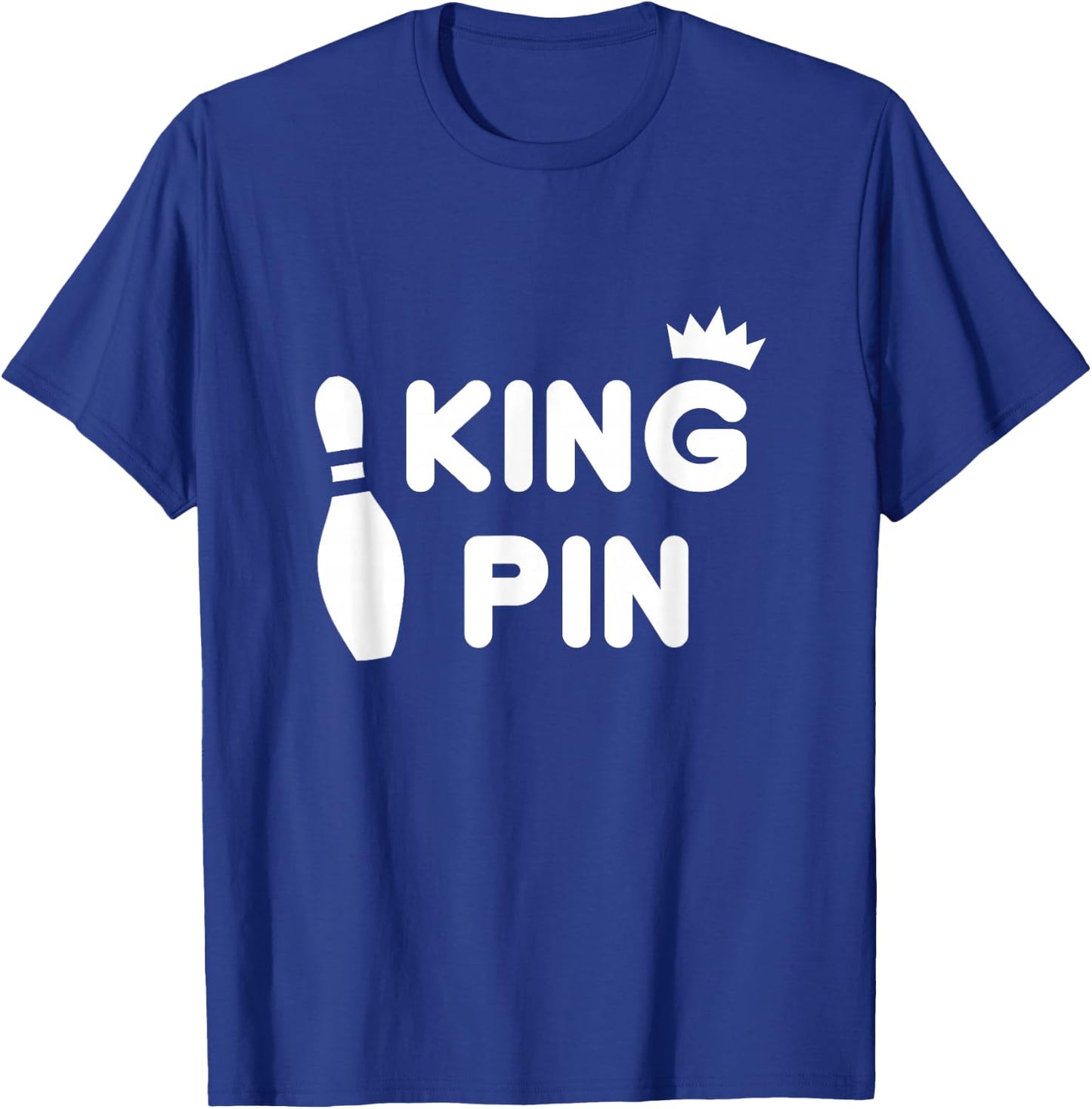 King Pin Bowling Funny Cute Couples Bowler League Gift T-Shirt - T-Shirt | Royal