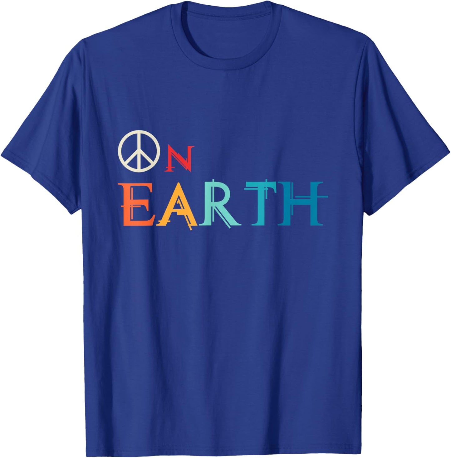 Peace On Earth Peace Sign Symbol Hippie World Love Pacifist T-Shirt - T-Shirt | Royal